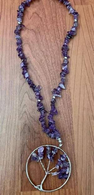 Amethyst tree of life necklace thumbnail 1