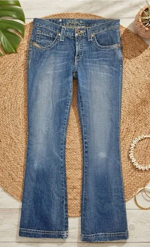 CRUEL GIRL Low Rise Slim Embroidered Pocket Bootcut Western Jeans | Medium Wash thumbnail 1