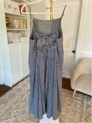 Old Navy Gingham Midi Dress Cottagecore Prairie Milkmaid Picnic Coastal Country thumbnail 3