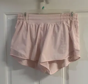 Size 8 Lululemon Flush Pink Hotty Hot High-Rise Lined 4" Short.inseam thumbnail 1