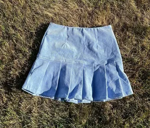 Forever 21 Periwinkle Drop Waist Pleated Corduroy Skirt thumbnail 1
