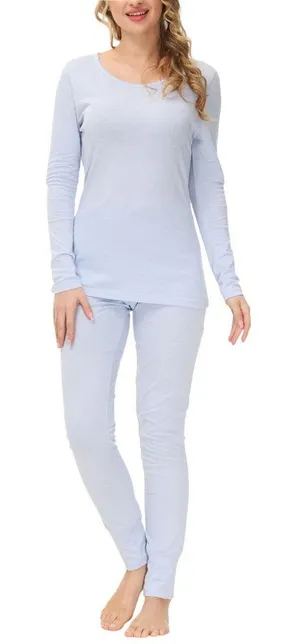 NWT Ink+Ivy Womens 2pc Shirt Pants Loungewear Set IIW16133S Artice Ice Blue S thumbnail 1