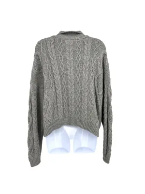 Lucky Brand Gray Cable Knit Half-Zip Pullover Sweater Womens Size Large thumbnail 6