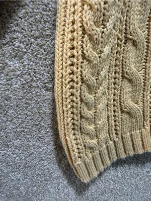 Vintage Gallagher cable knit cardigan zip sweater ramie cotton fisherman grandpa thumbnail 8
