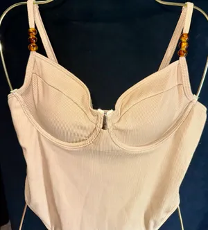 Tan One Piece Swimsuit thumbnail 3