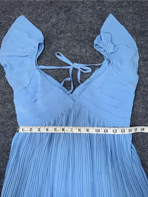 Lulu's Amalfi Coast Light Blue Pleated Flutter Sleeve Mini Dress thumbnail 7