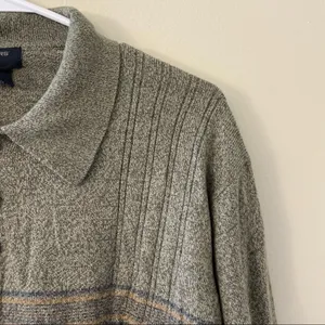 Dockers Grandpa Knit Sweater Academic Nerd Preppy Mature Fall‎ Top Women Large thumbnail 3