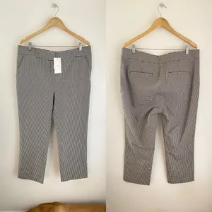 A.L.C.‎ James Pants Houndstooth Cotton Blend Black Cream Size 18 NWT thumbnail 4