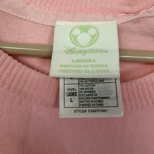 Disney Store Minnie Mouse Pink Cardigan & Shell 2 Piece Sweater Set Ladies L thumbnail 2