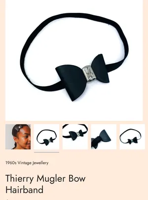 Blue bow headband thumbnail 6