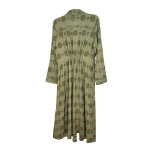 Umgee Green Midi Long Sleeve Shirt Dress NWT Size Small thumbnail 2