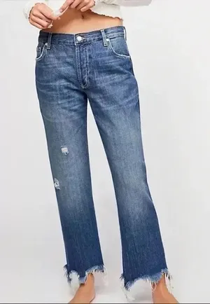 NWT Free People We The Free Maggie Mid Rise Straight In Sequoia Blue Sz 25 thumbnail 1