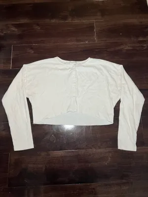 Lovers and Friends White Cardigan Long Sleeve Crop Top Size XS thumbnail 2