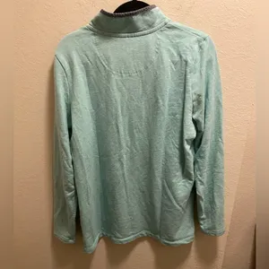 LL Bean Women’s Soft Cotton Rugby Pullover in Aqua. thumbnail 2