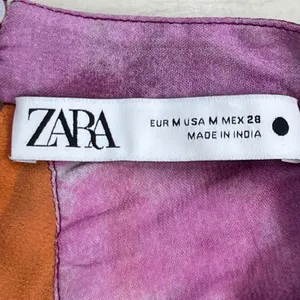 Zara Pink Orange Tie Dye Sequin Halter Maxi Dress Bohemian Festival Size M thumbnail 2