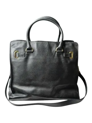 Michael KORS 𖦹 Limited Edition Grommet Large NS Satchel Handbag 𖦹 Black Leather thumbnail 4