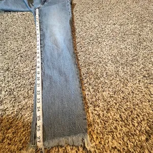 Madewell The Perfect Vintage Jean Light Wash Frayed Hem Cropped Bootcut‎ Size 24 thumbnail 7