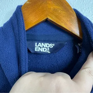 Lands' End Blue Fleece Full Zip‎ Jacket Size Small thumbnail 3