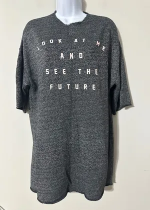 ZARA‎ Trafaluc Oversized Boxy Graphic Sweatshirt Dress Tunic Future Size S thumbnail 1