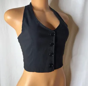 FANCY Y2K black halter top thumbnail 2