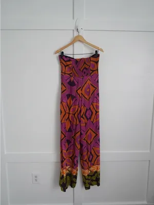 Zara Strapless Printed Wide Leg Jumpsuit thumbnail 6
