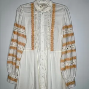 Sezane Embroidered Midi Shirt Dress Size 38/M thumbnail 4