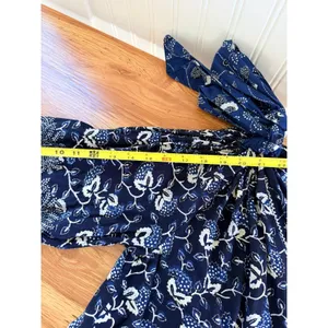 Ulla Johnson Asima Batik One Shoulder Top Blue Black Size 6 thumbnail 7