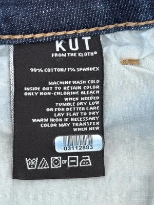 Kut from the Kloth Indigo Blue Frayed Hem Jean Shorts thumbnail 4