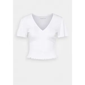 Womens Abercrombie & Fitch White Ruched Deep V Neck Blouse Top - Sz XS thumbnail 4