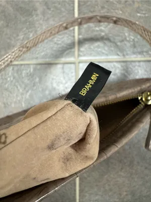 Brahmin Melbourne Brûlée Anytime Mini Shoulder Bag Wristlet/Clutch Handbag Tan thumbnail 10