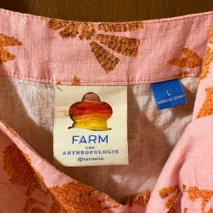 Farm Rio floral lobster print pink & orange linen blend mini dress thumbnail 5