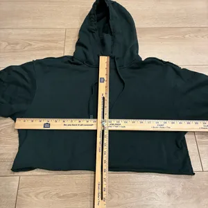 Alo Yoga Women’s Effortless Hoodie Cropped Green Cotton Blend Size S thumbnail 4