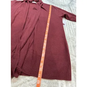Croft & Barrow Cardigan Size Medium The Extra Soft Closureless Red Silk Women's thumbnail 10
