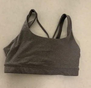 Athleta Sports Bra XS Xtra Small Solid Gray No Pads Pullover Neutral Strappy thumbnail 1