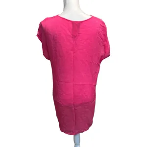 Johnny Was Pink Embroidered Cutwork Tunic Top Size M Boho‎ Floral Eyelet Resort thumbnail 2