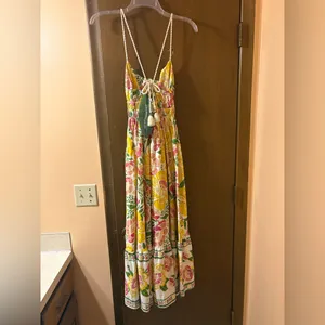 NWT Farm Rio Bella Yellow & White Floral Midi Dress thumbnail 7