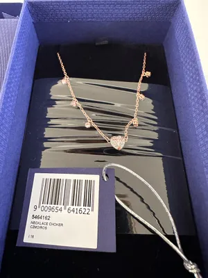 swarovski rose gold plated heart crystal necklace choker thumbnail 2