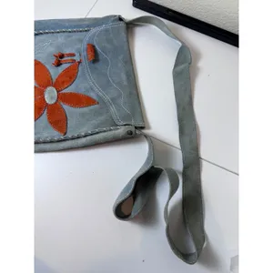 Y2K Vintage Suede Crossbody‎ Bag Women Floral Patchwork Boho Indie Cottagecore thumbnail 5