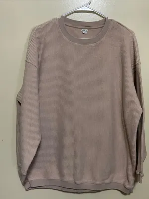 aerie Women's Ribbed Crewneck Sweatshirt - Mauve thumbnail 1