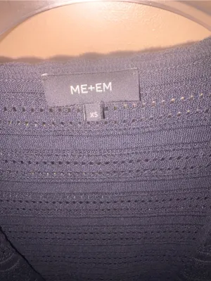 ME+EM Navy Open Knit Cardigan Blue Size XS thumbnail 2