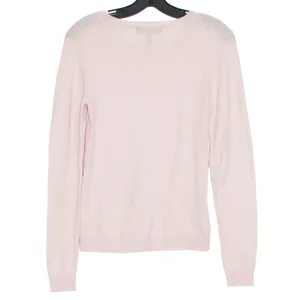 GNW Luxe Sweater Cashmere Wool Minimalist Quiet Luxury Preppy Capsule Pink Small thumbnail 2