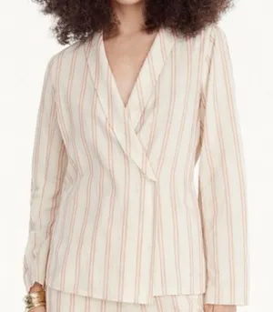J. Crew Stripe Long Sleeve Wrap Blouse Size Large thumbnail 1