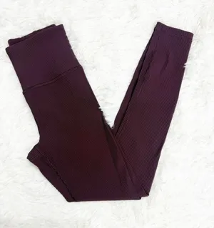 Athleta Elation Rib Tight Leggings Burgundy Size XS High Rise Ribbed thumbnail 1