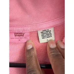 Levis‎ Womens Pink Yellow Tie Dye Quarter Zip Sweatshirt Embroidered Logo Medium thumbnail 4