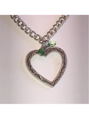 American Eagle AE Boho Brown Silver Tone Beaded Heart Pendant Necklace thumbnail 6