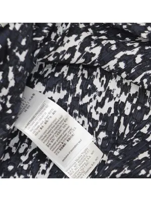 NWT Calvin Klein Midi Belted Dress Button Up Shirtdress Abstract Inkwell Blue S thumbnail 4