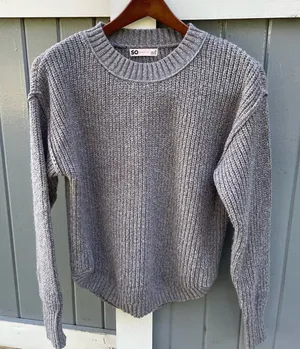 SO Women's Gray‎ Crew Neck Sweater thumbnail 1
