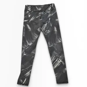 Alo Yoga Low Rise Airbrush Performance Athletic Leggings Black Gray Print Medium thumbnail 2