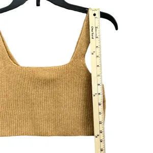 Everlane Cozy‎ Stretch Tank M Camel Tan Wool Yak Tank Square Neck Minimalist NEW thumbnail 6