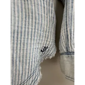 Free People We The Free Indigo Skies Blue Stripe Shirt Women's Size Small thumbnail 12